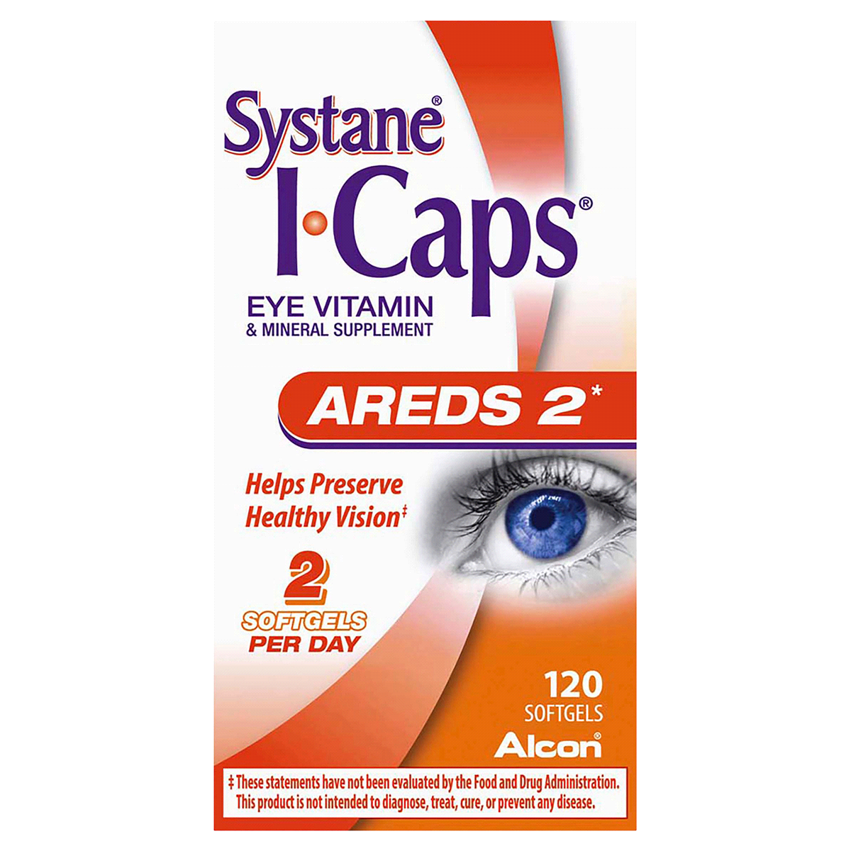 slide 1 of 7, Alcon I-Caps Eye Vitamin AREDS 2 Formula Softgels, 120 ct