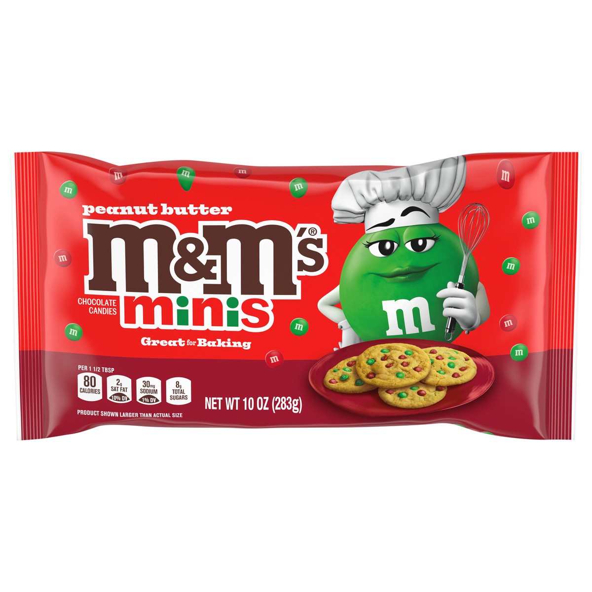 slide 13 of 13, M&M's Minis Peanut Butter Milk Chocolate Red & Green Christmas Candy, 10 Oz Bag, 10 oz