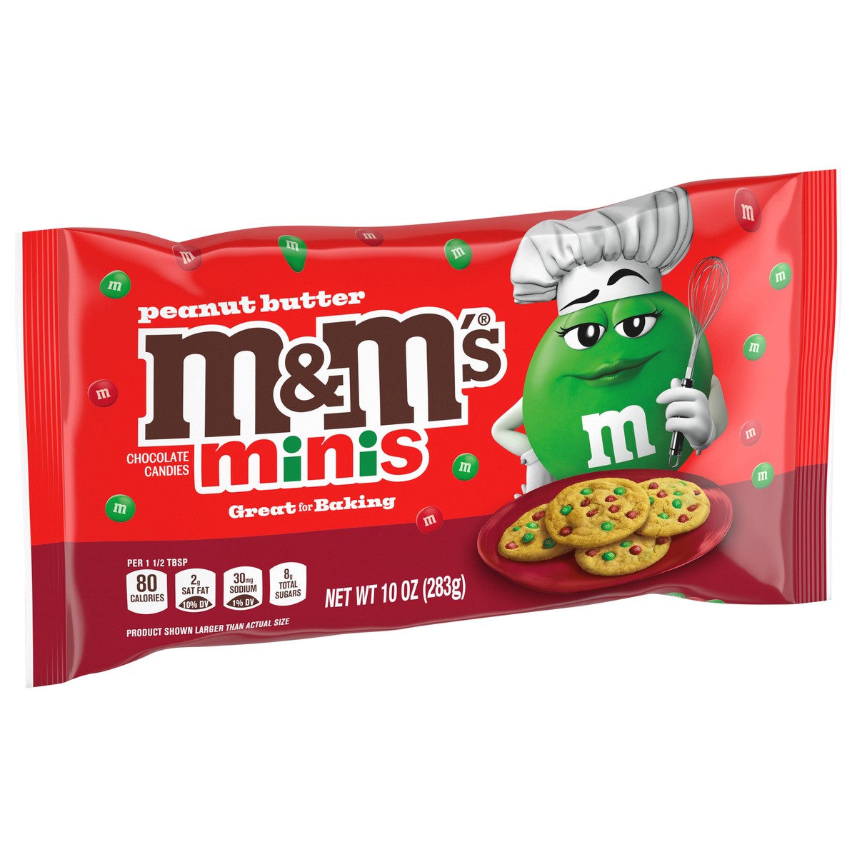 slide 3 of 13, M&M's Minis Peanut Butter Milk Chocolate Red & Green Christmas Candy, 10 Oz Bag, 10 oz