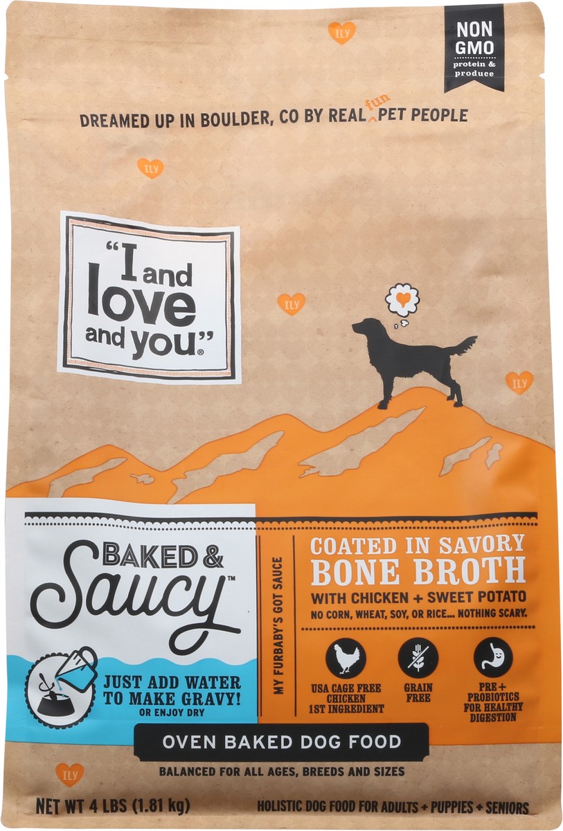 slide 14 of 15, I and Love and You Baked & Saucy Coated in Savory Bone Broth Oven Baked Dog Food 4 lb, 4 lb