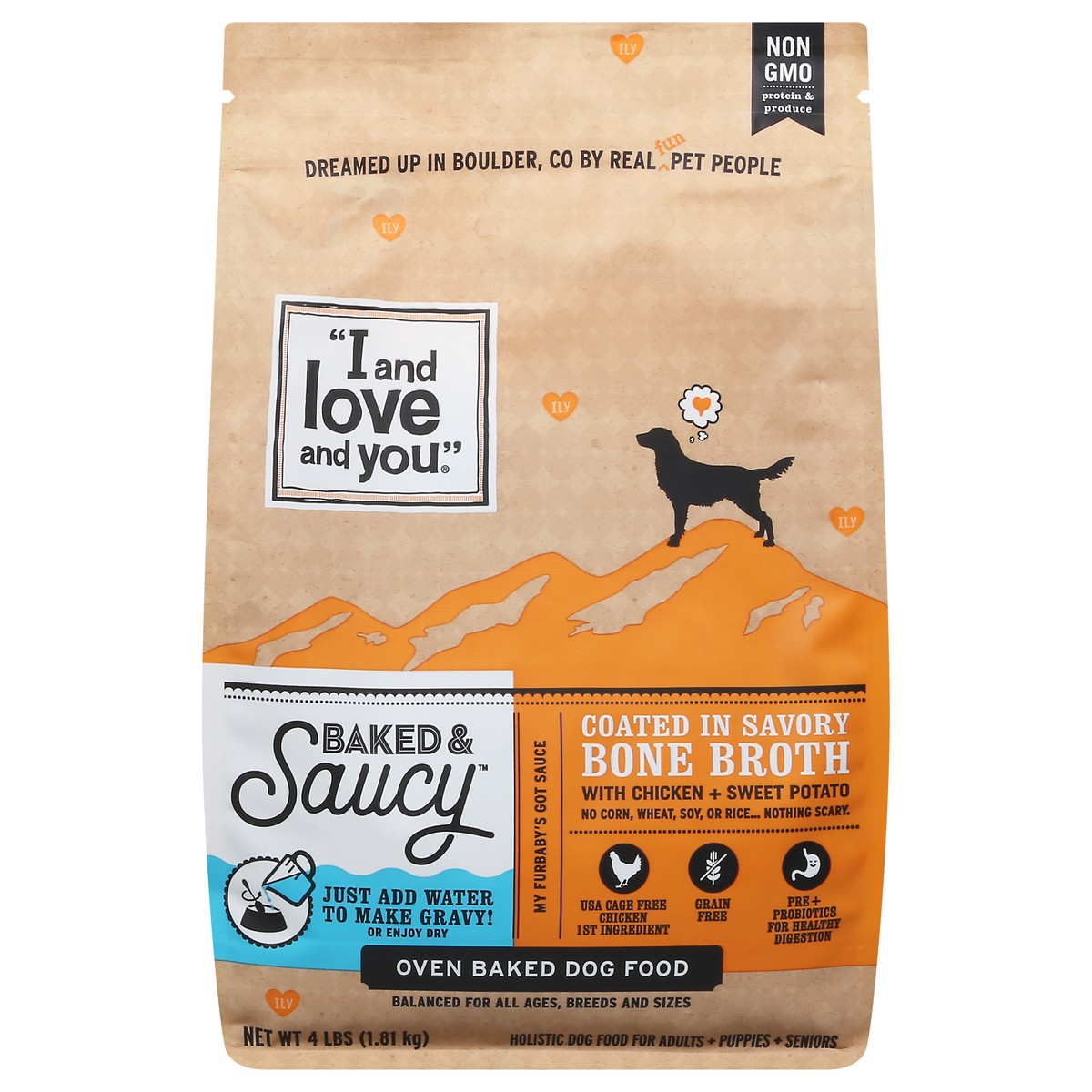 slide 5 of 15, I and Love and You Baked & Saucy Coated in Savory Bone Broth Oven Baked Dog Food 4 lb, 4 lb