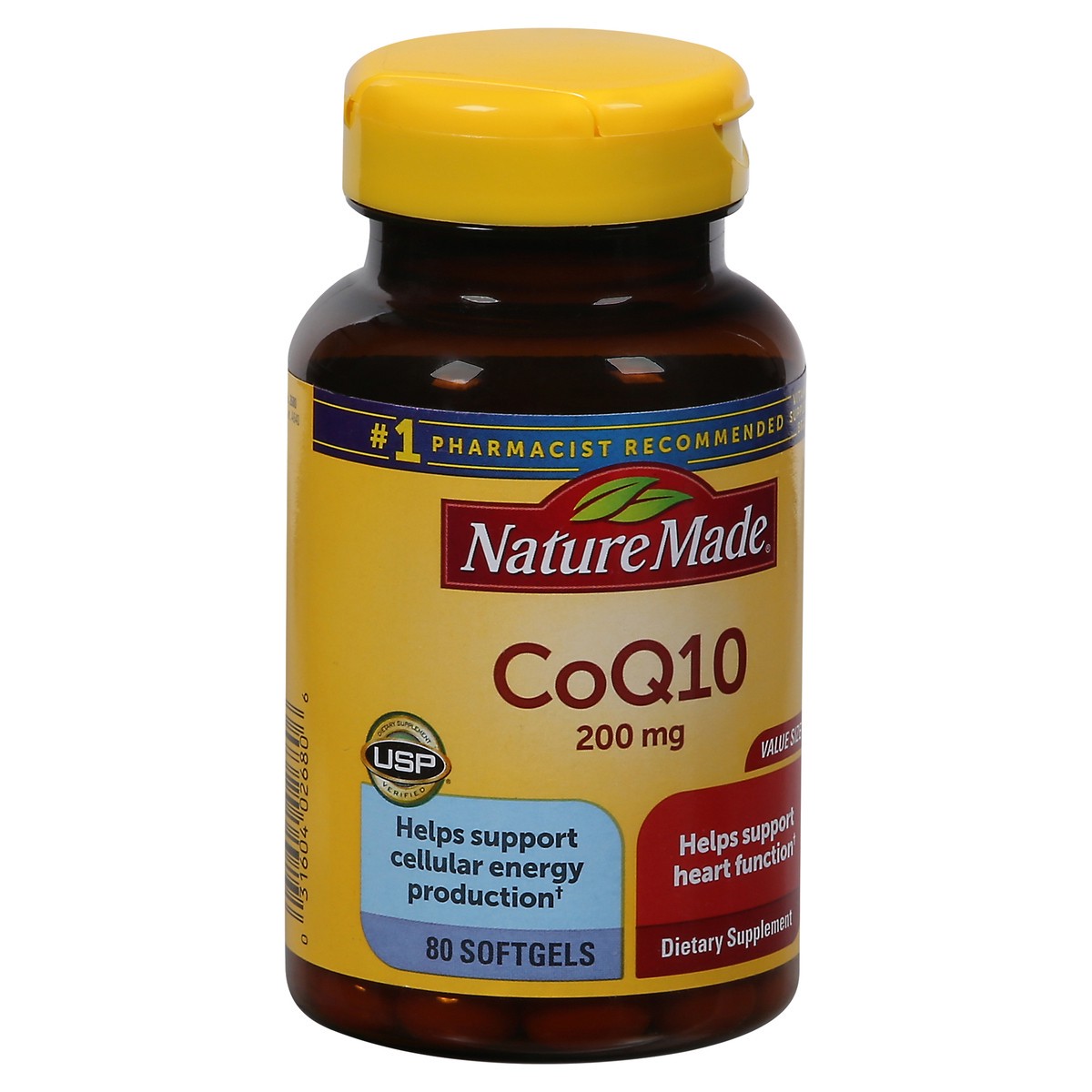 slide 6 of 9, Nature Made CoQ10 200mg, Dietary Supplement for Heart Health Support, 80 Softgels, 80 Day Supply, 80 ct