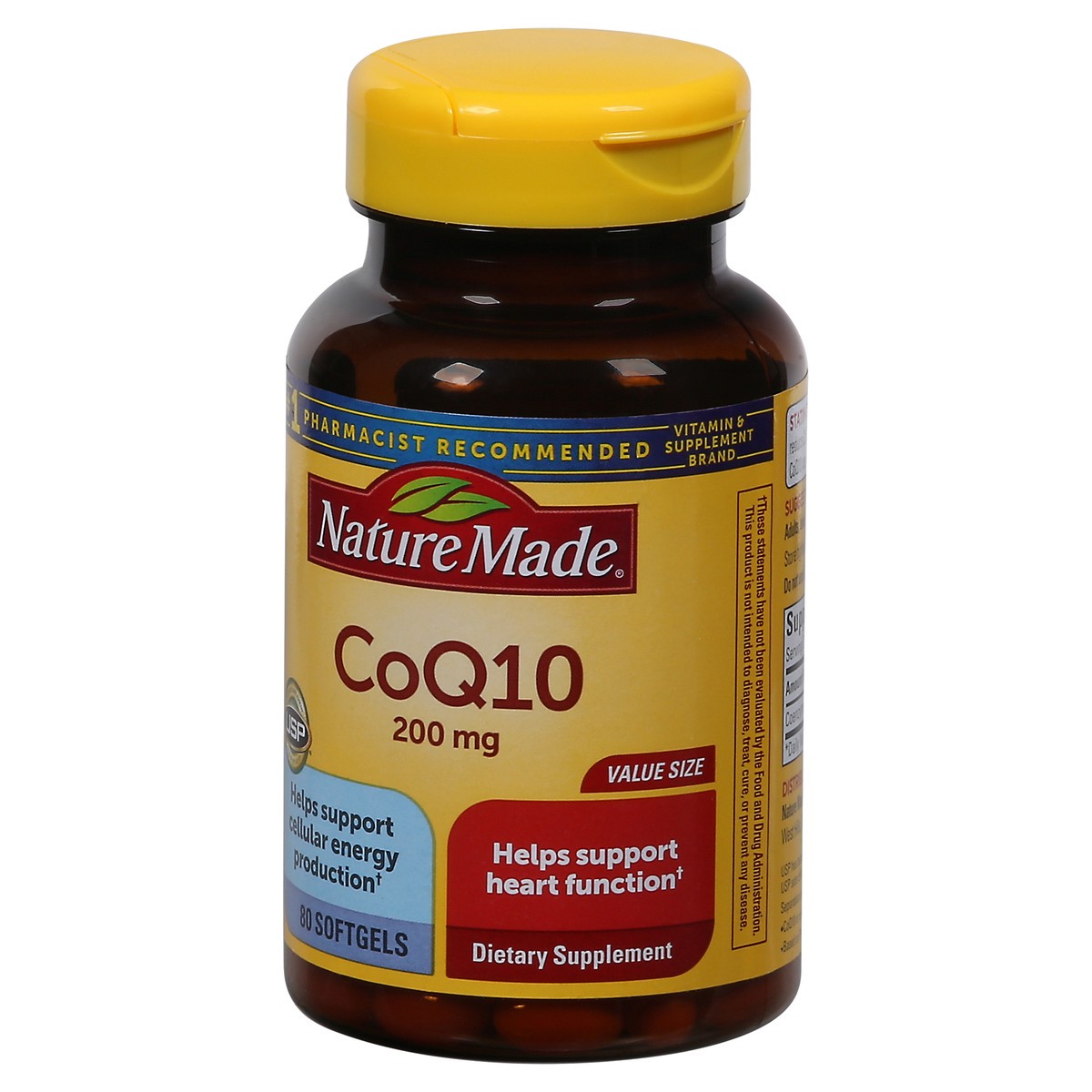 slide 2 of 9, Nature Made CoQ10 200mg, Dietary Supplement for Heart Health Support, 80 Softgels, 80 Day Supply, 80 ct