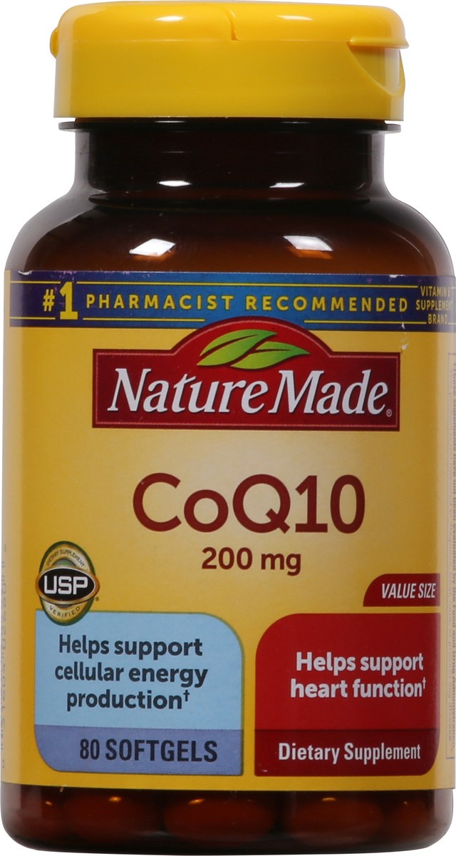 slide 9 of 9, Nature Made CoQ10 200mg, Dietary Supplement for Heart Health Support, 80 Softgels, 80 Day Supply, 80 ct