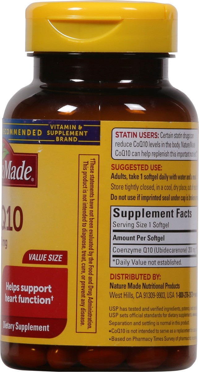 slide 8 of 9, Nature Made CoQ10 200mg, Dietary Supplement for Heart Health Support, 80 Softgels, 80 Day Supply, 80 ct