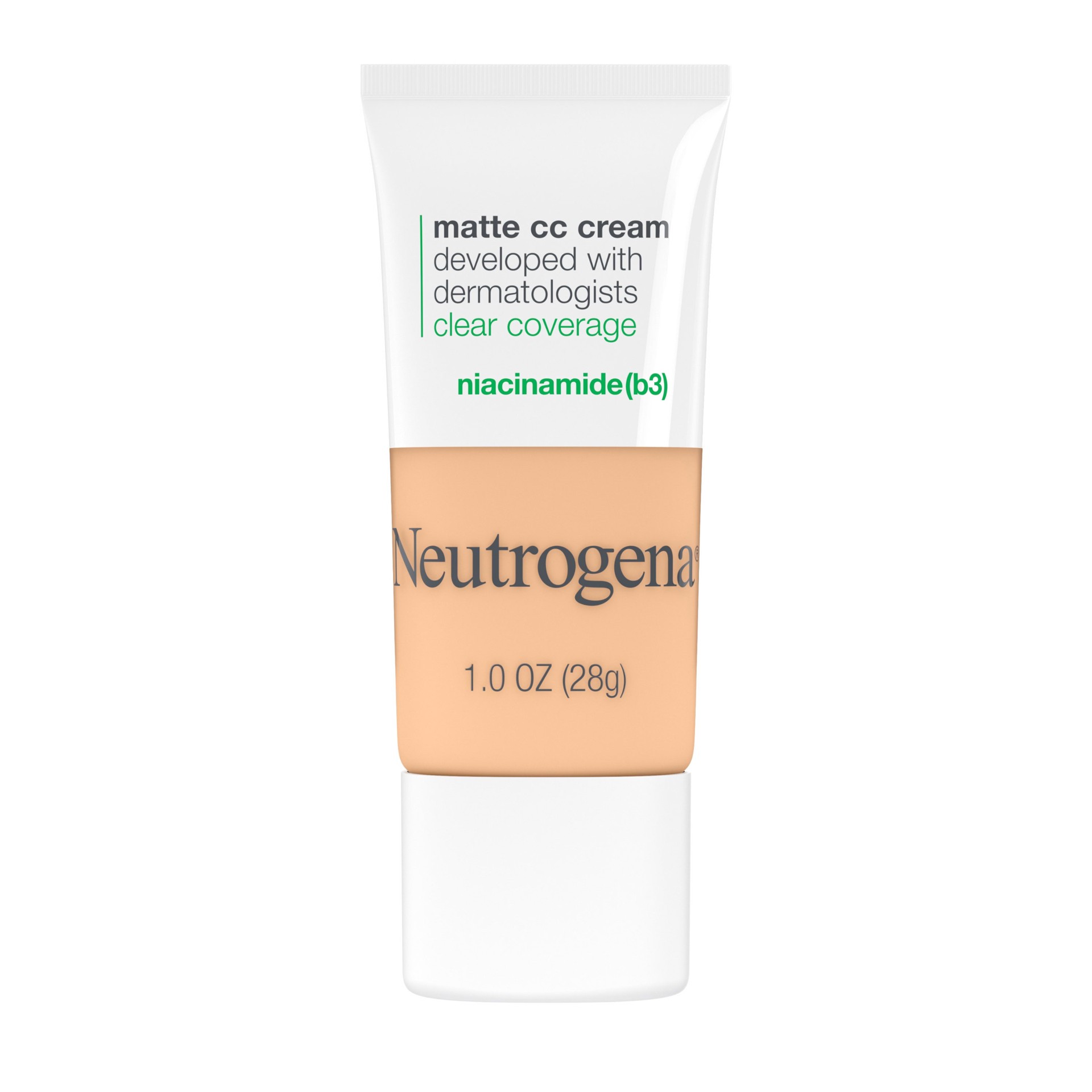 slide 1 of 7, Neutrogena Clear Coverage Flawless Matte Color Correcting Cream, Full-Coverage - 2.0 Porcelain, 1 fl oz