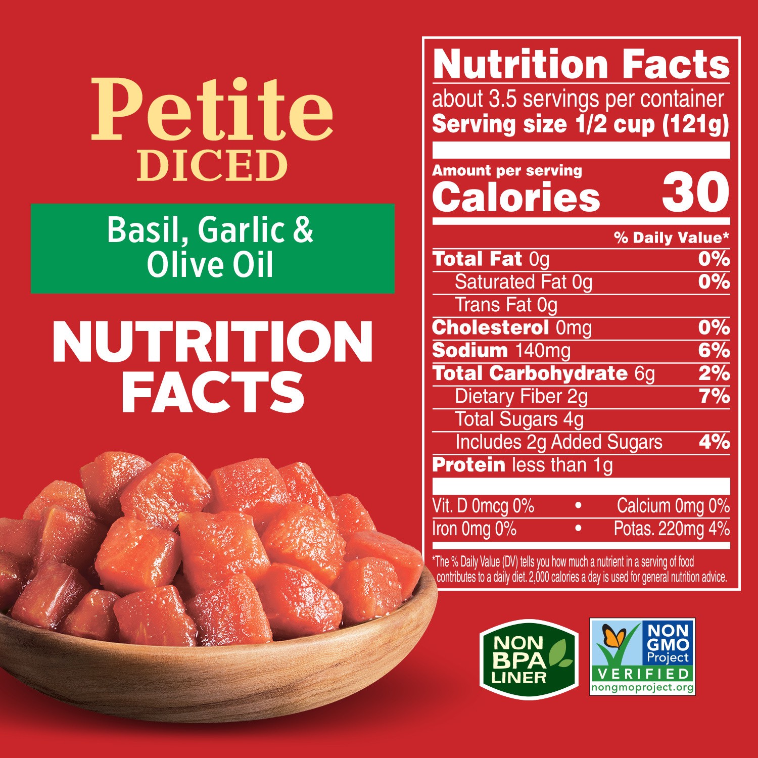 slide 3 of 5, Hunt's Petite Diced Tomatoes with Basil, Garlic & Olive Oil 14.5 oz, 14.5 oz