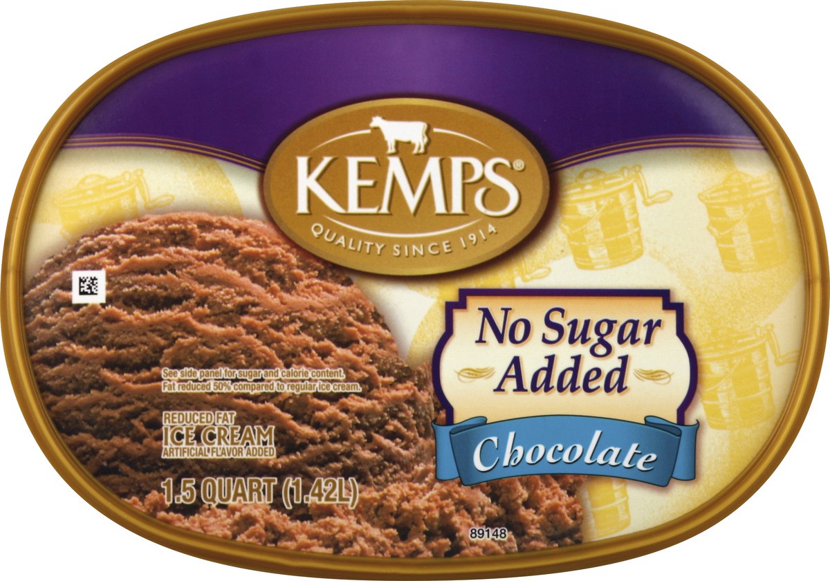 slide 2 of 4, Kemps No Sugar Added Chocolate Ice Cream, 1.5 qt