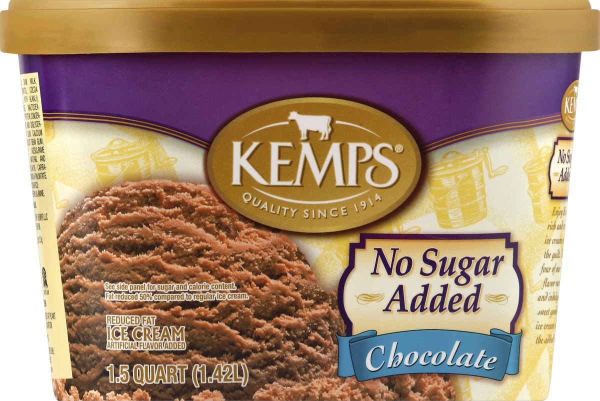 slide 1 of 4, Kemps No Sugar Added Chocolate Ice Cream, 1.5 qt