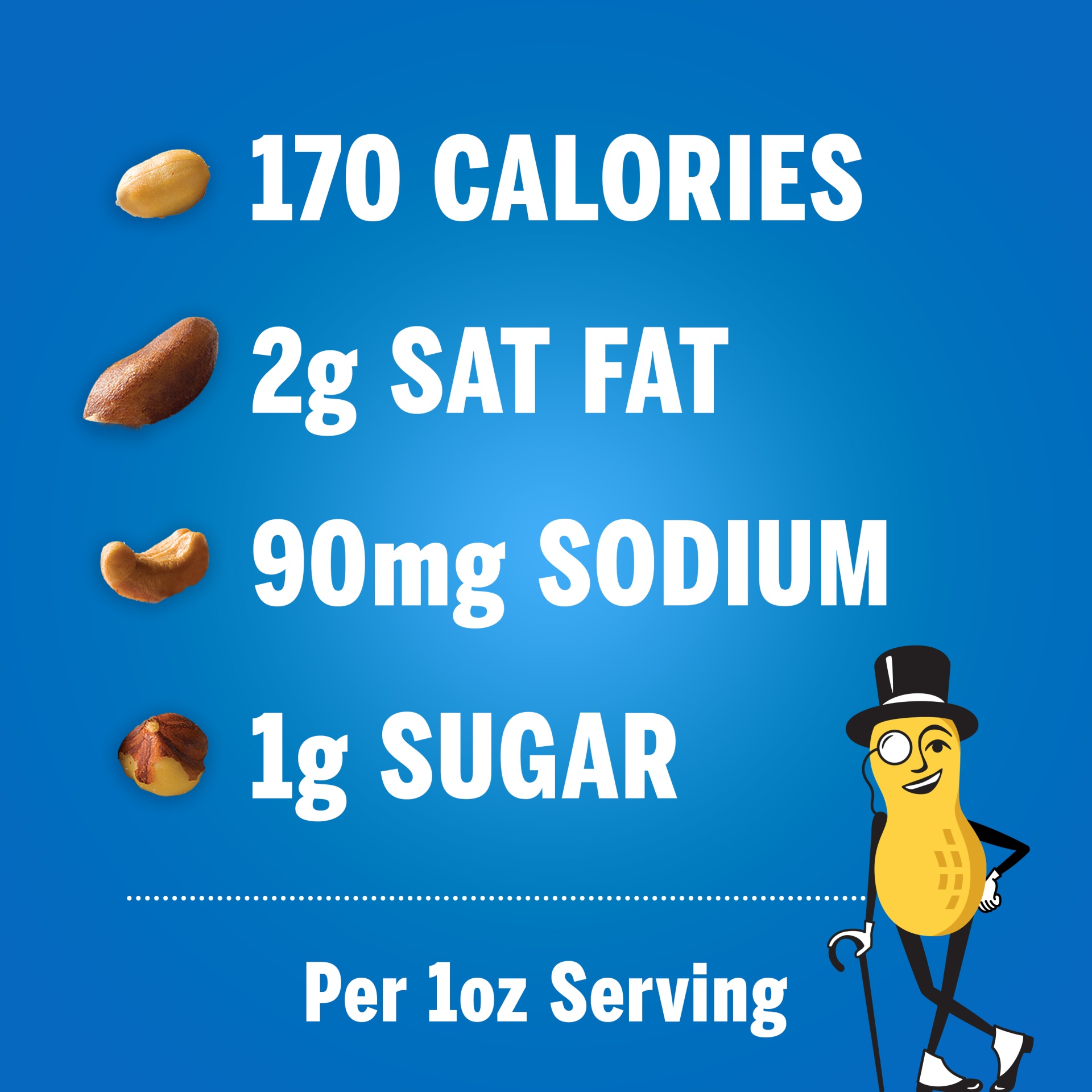 slide 4 of 14, Planters Mixed Nuts Less Than 50% Peanuts with Peanuts, Almonds, Cashews, Pecans & Hazelnuts, 27 oz