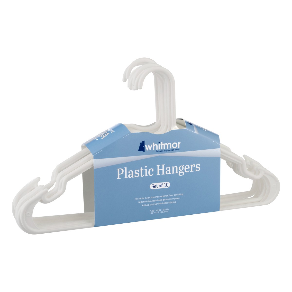 slide 9 of 11, Whitmor Plastic Hangers 10 ea, 10 ct