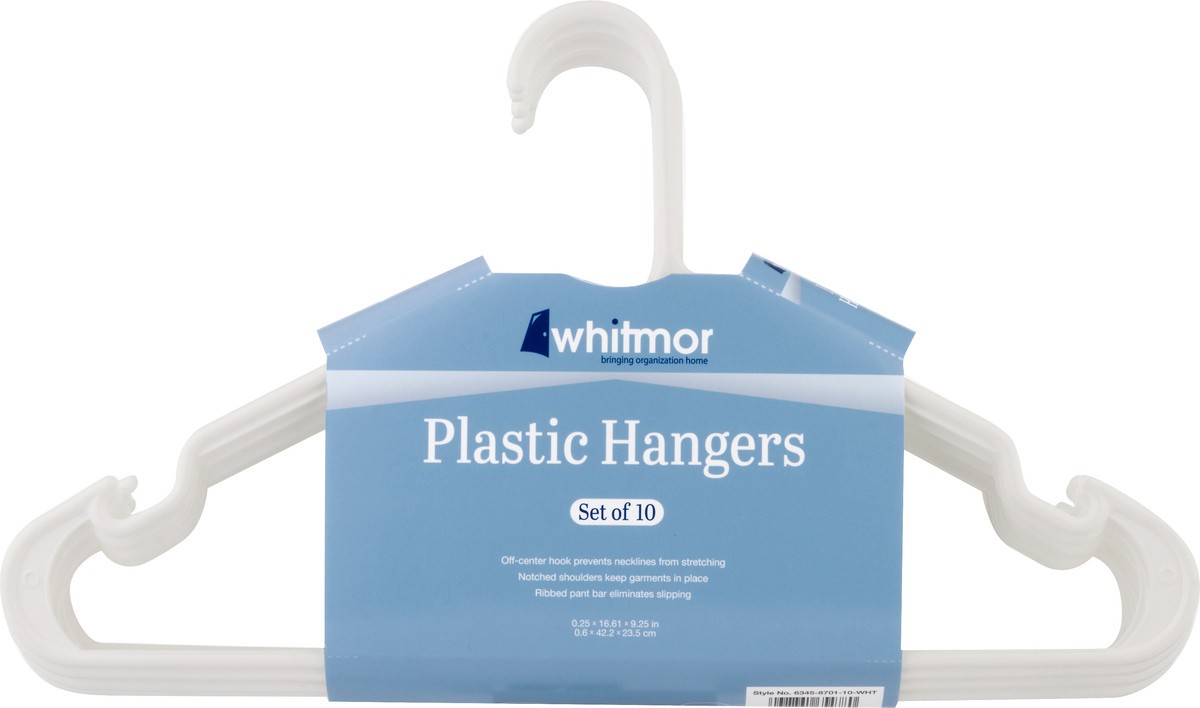 slide 6 of 11, Whitmor Plastic Hangers 10 ea, 10 ct