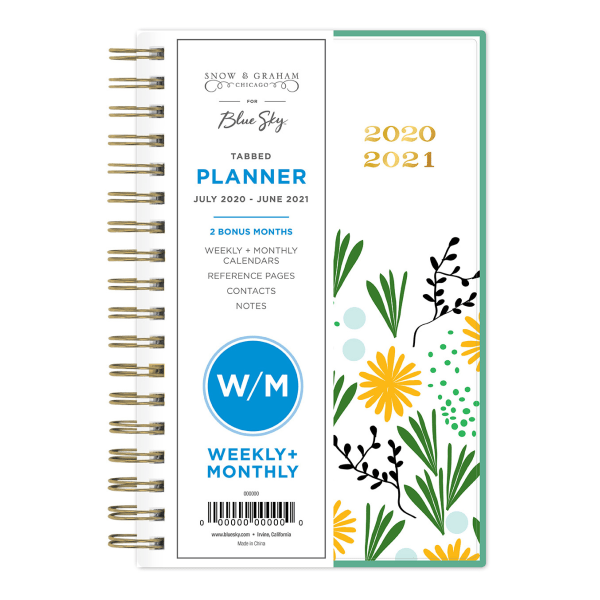 slide 1 of 4, Blue Sky Snow And Graham Frosted Weekly/Monthly Planner, 3-5/8'' X 6-1/8'', Multicolor, July 2020 To June 2021, 120903, 1 ct