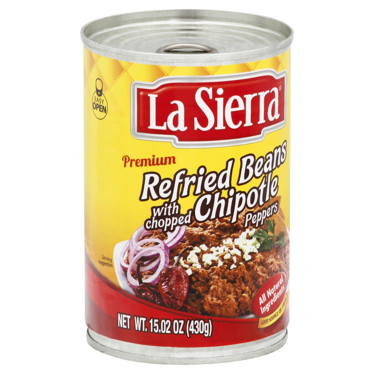 slide 6 of 9, La Sierra Premium Refried Beans with Chopped Chipotle Peppers 15.02 oz, 15.02 oz