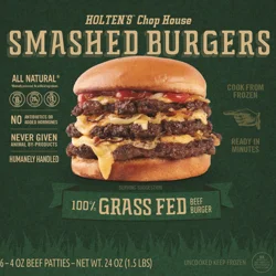 Holtens 100% Grass Fed Smashed Burgers