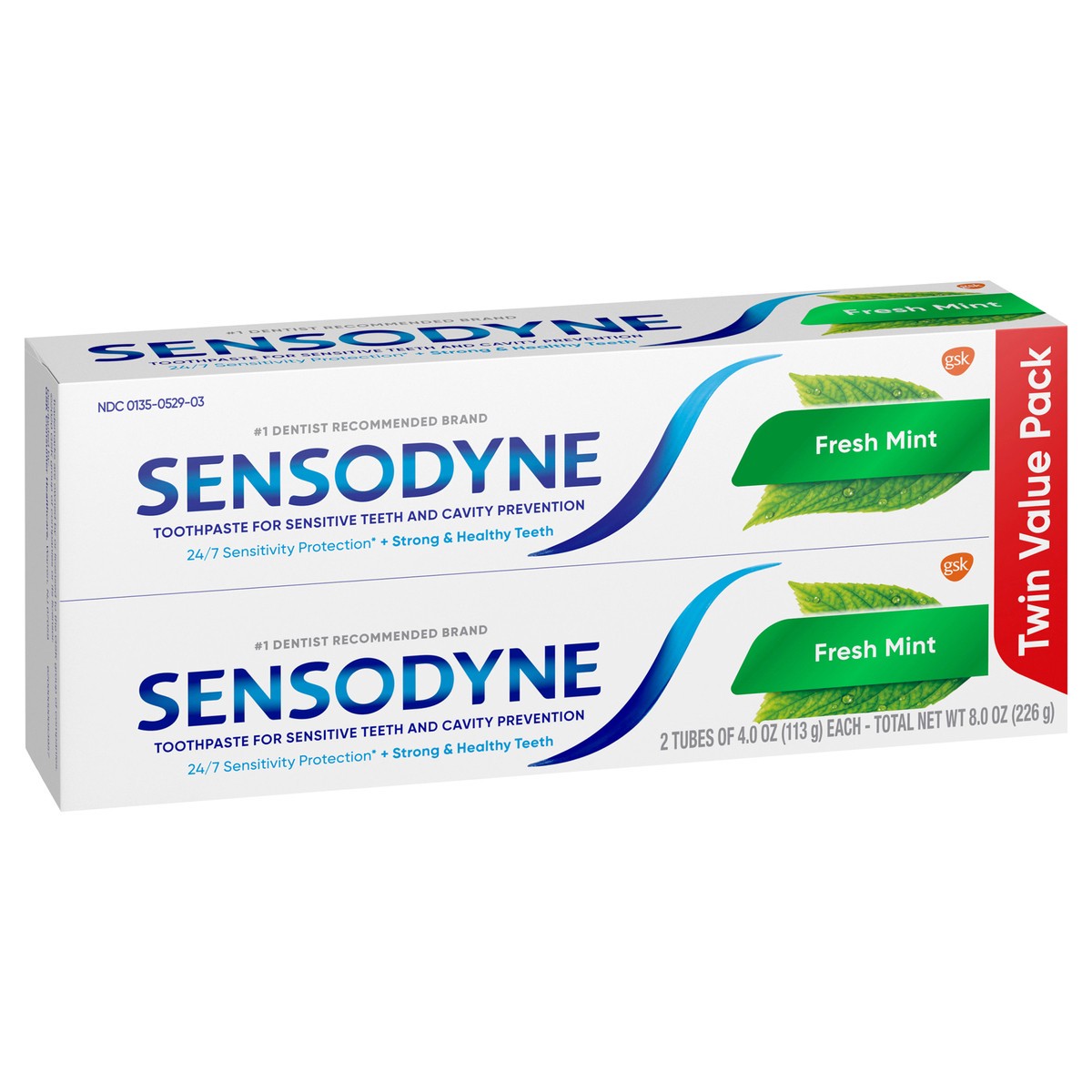 slide 3 of 9, Sensodyne Fresh Mint Sensitive Toothpaste, 4 Ounces x 2, 8 oz