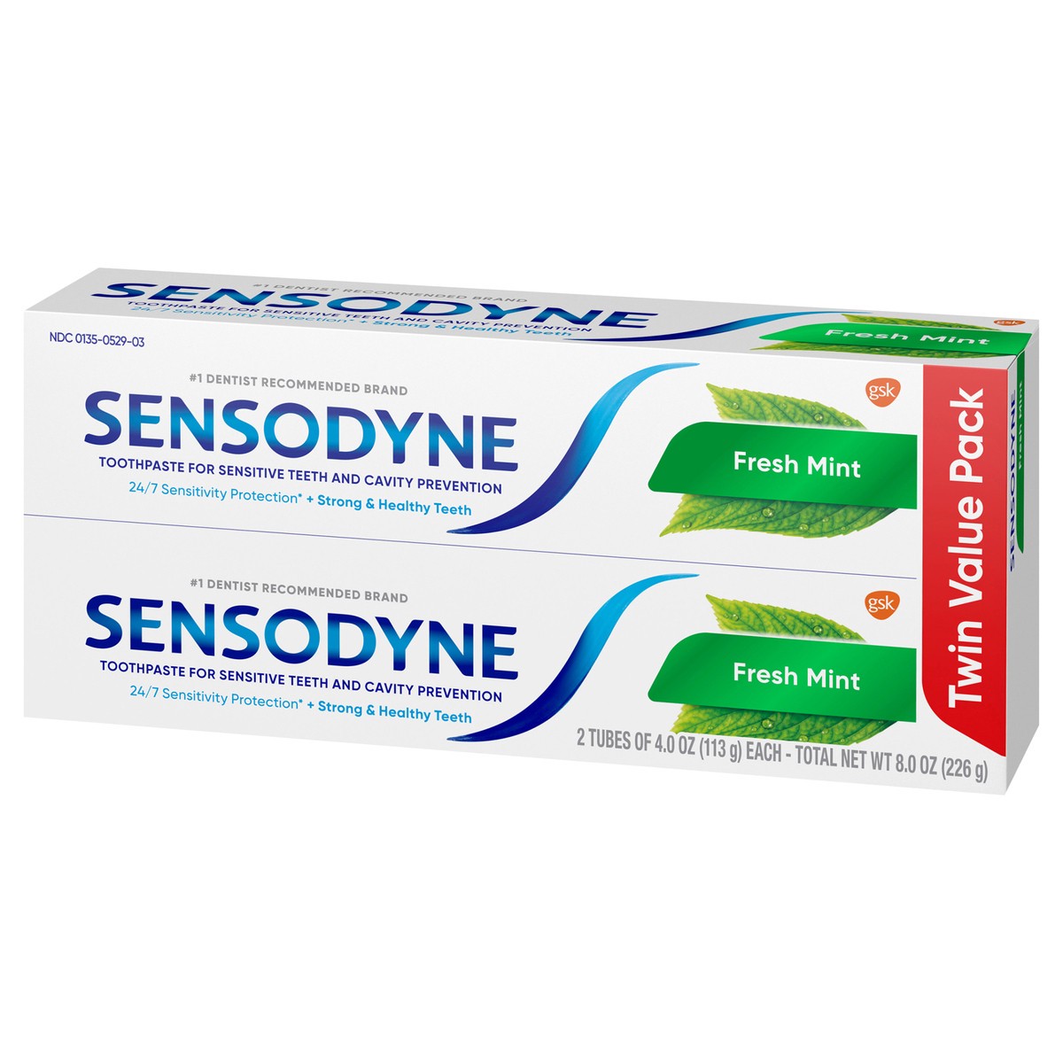 slide 8 of 9, Sensodyne Fresh Mint Sensitive Toothpaste, 4 Ounces x 2, 8 oz