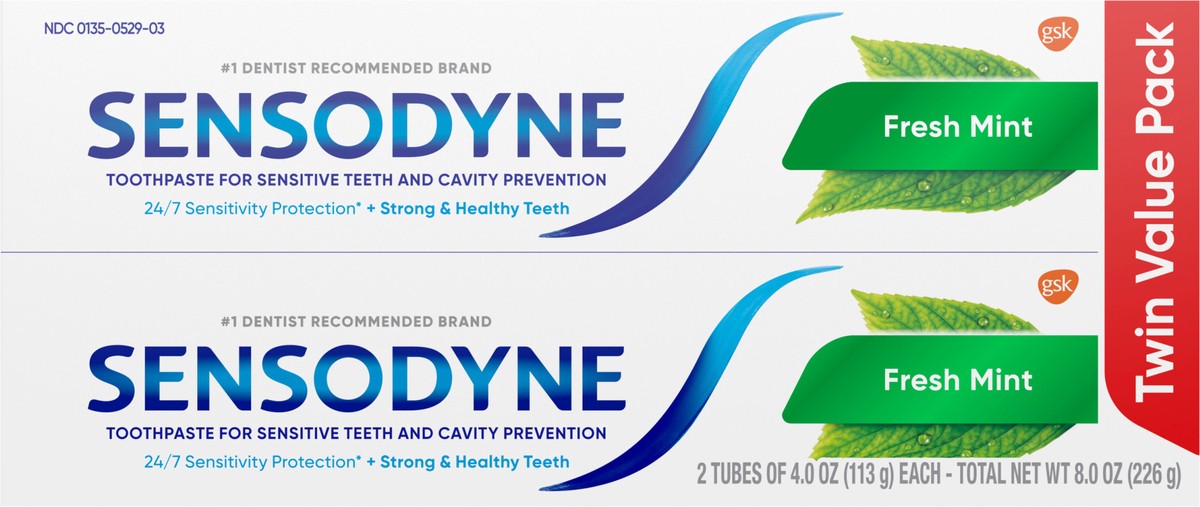 slide 2 of 9, Sensodyne Fresh Mint Sensitive Toothpaste, 4 Ounces x 2, 8 oz