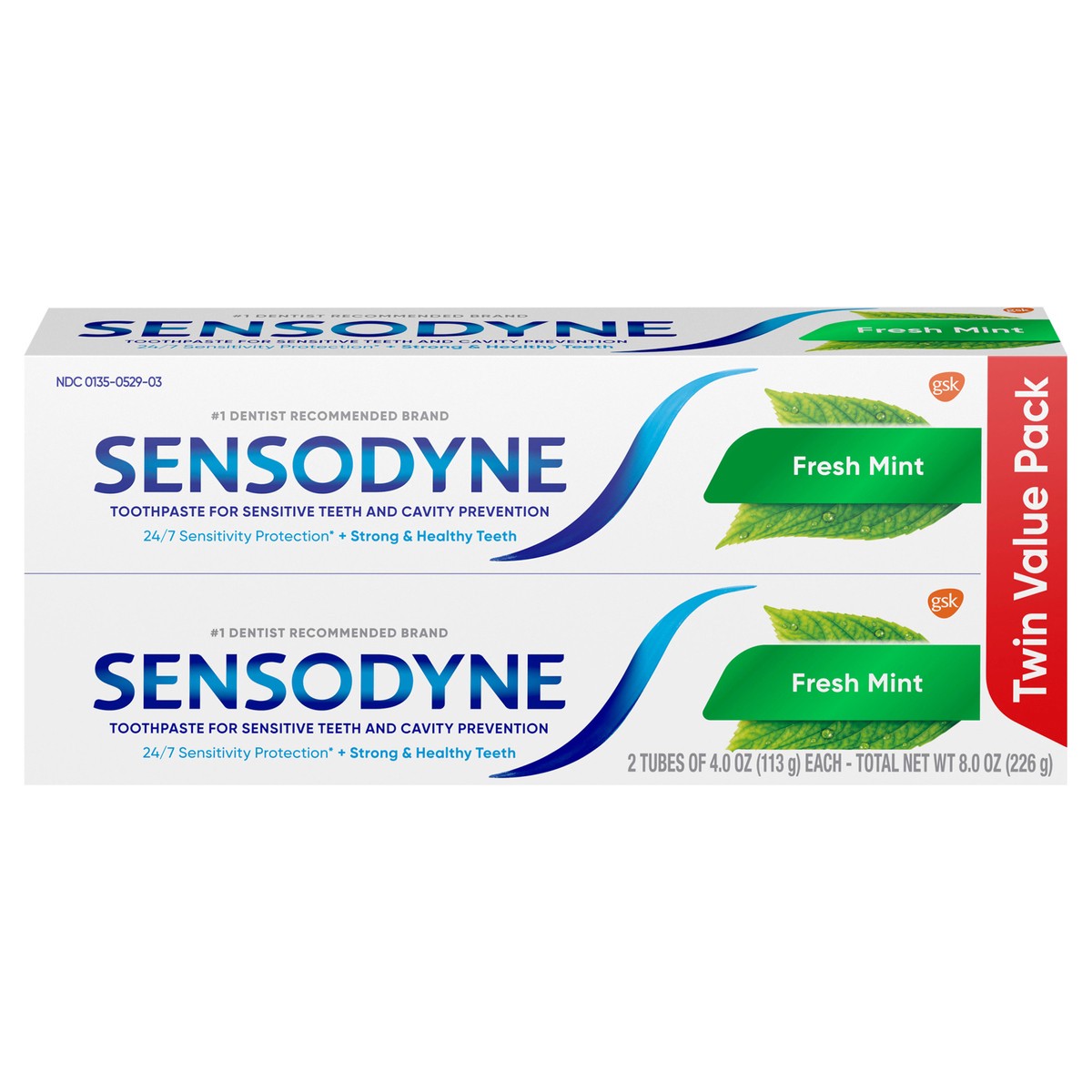 slide 1 of 9, Sensodyne Fresh Mint Sensitive Toothpaste, 4 Ounces x 2, 8 oz