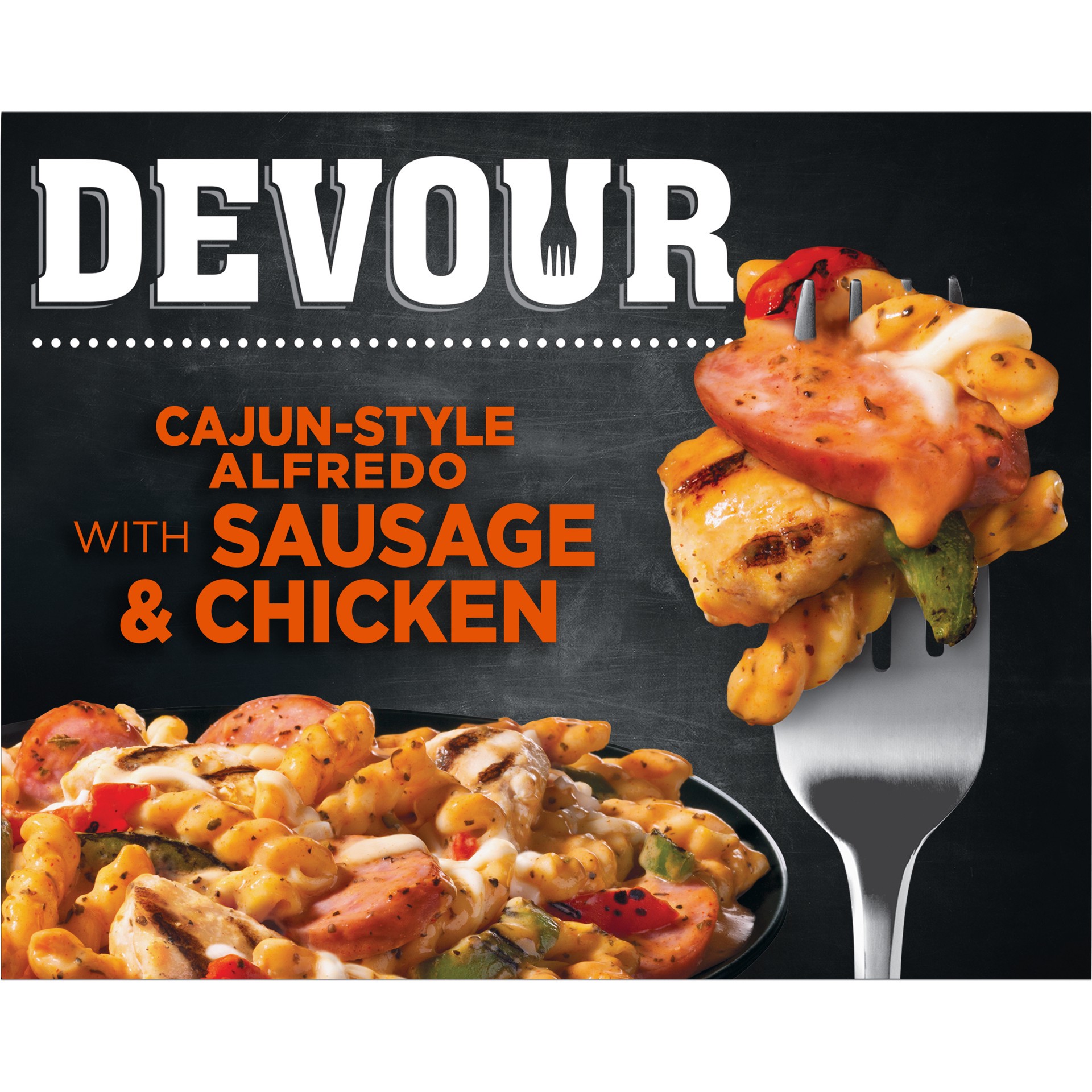 slide 1 of 5, DEVOUR Cajun-Style Alfredo with Sausage & Chicken, 10 oz