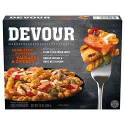 DEVOUR Cajun-Style Alfredo with Smoked Sausage & Chicken Frozen Meal, 10 oz Box