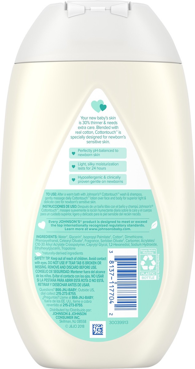 slide 3 of 7, Johnson's Baby Comfort Touch Newborn Baby Face & Body Lotion, 13.6 fl. oz, 13.6 fl oz