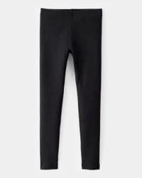 Carter's Carters Kid Solid Cotton Ribbed Stretch Leggings - Black Black 8