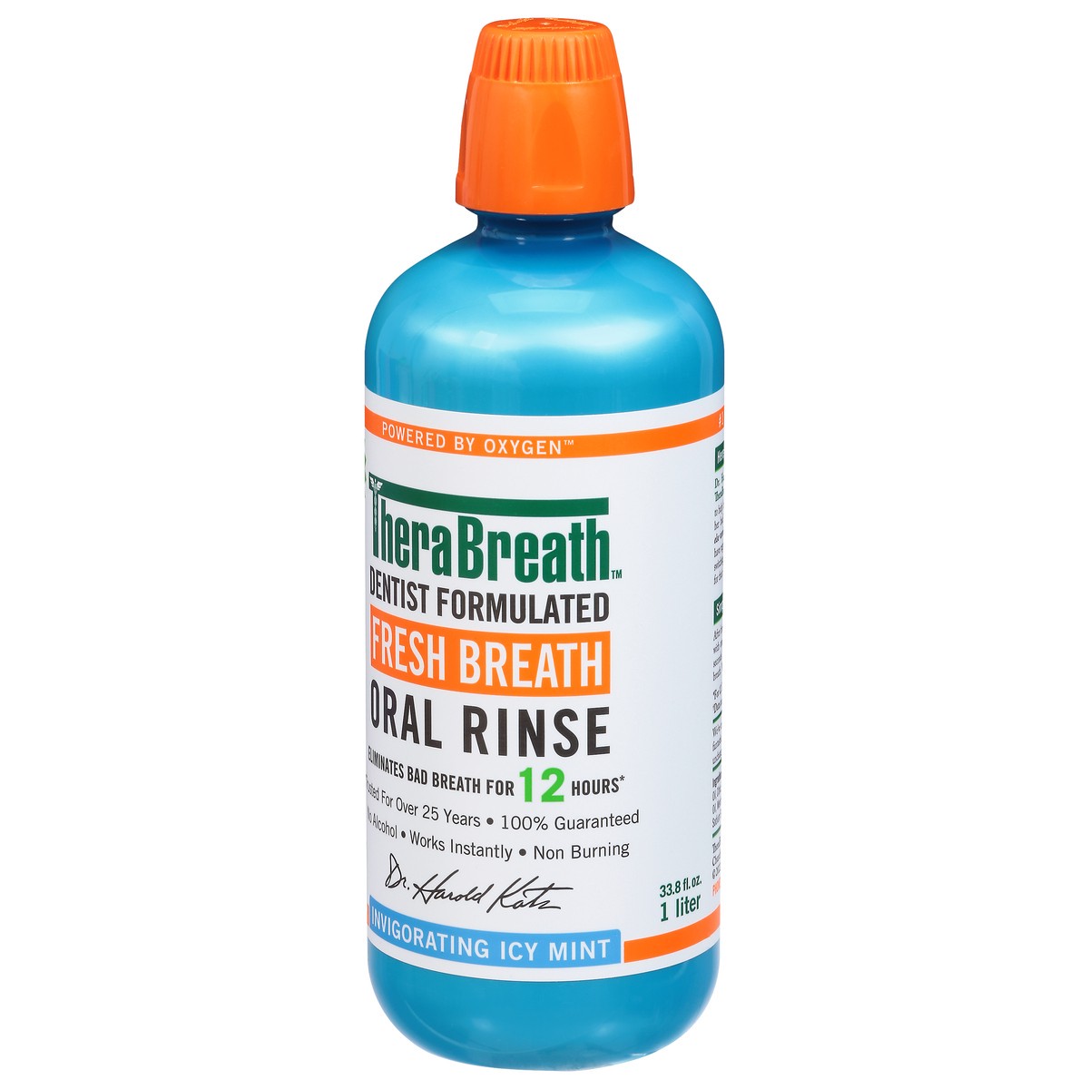 slide 5 of 9, TheraBreath Fresh Breath Mouthwash, Icy Mint, Alcohol-Free, 1 Liter, 1 liter