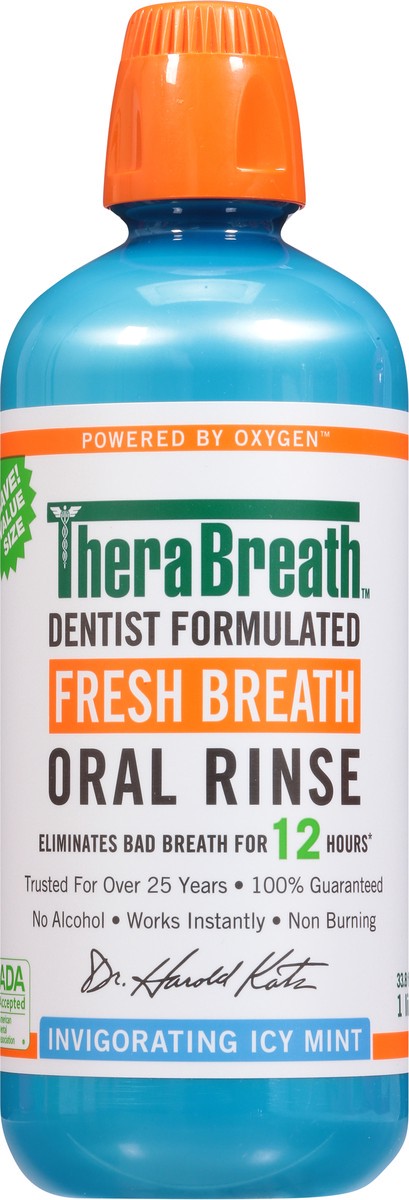 slide 9 of 9, TheraBreath Fresh Breath Mouthwash, Icy Mint, Alcohol-Free, 1 Liter, 1 liter