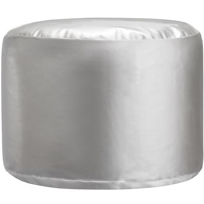 slide 1 of 1, Little Seeds Metallic Pouf - Silver, 1 ct