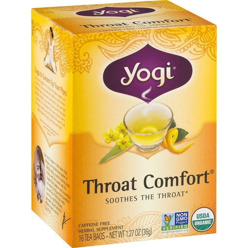 slide 4 of 15, Yogi Organic Throat Comfort Tea, 16 ct