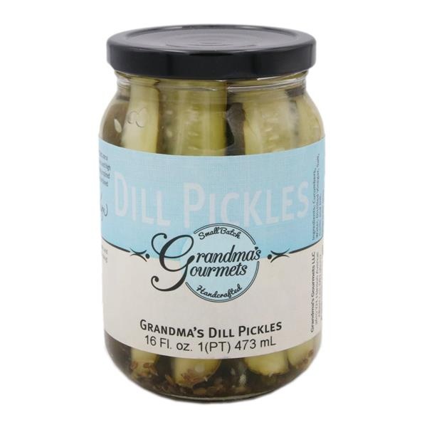 slide 1 of 1, Grandma's Gourmets Dill Pickles, 16 fl oz