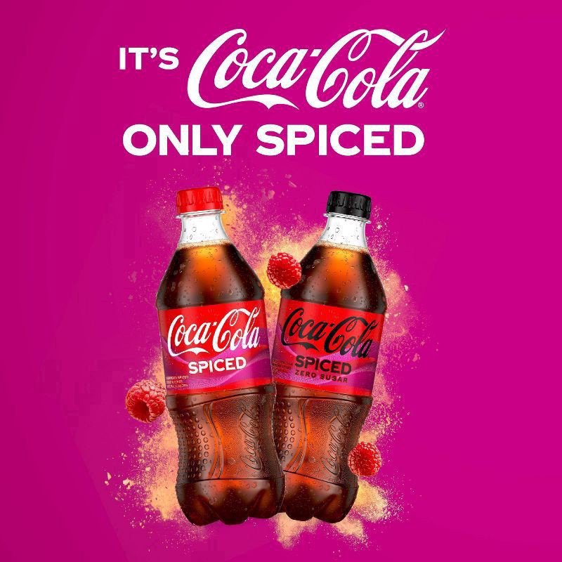 slide 2 of 8, Coca-Cola Zero Sugar Spiced Bottle, 20 fl oz, 20 oz
