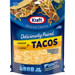 Kraft Deliciously Paired Cheddar & Asadero Shredded Cheese with Taco Seasoning for Tacos