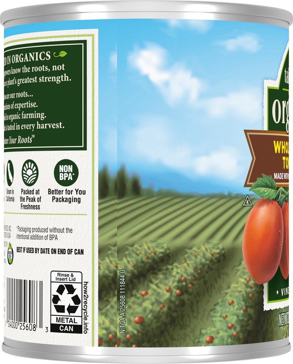 slide 8 of 13, Take Root Organics Whole Peeled Tomatoes, 28 oz Can, 1 ct