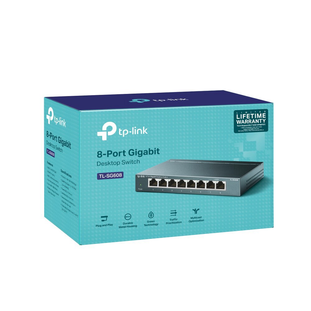 slide 2 of 3, Tp-Link Tl-Sg608 8-Port Gigabit Desktop Switch, 1 ct