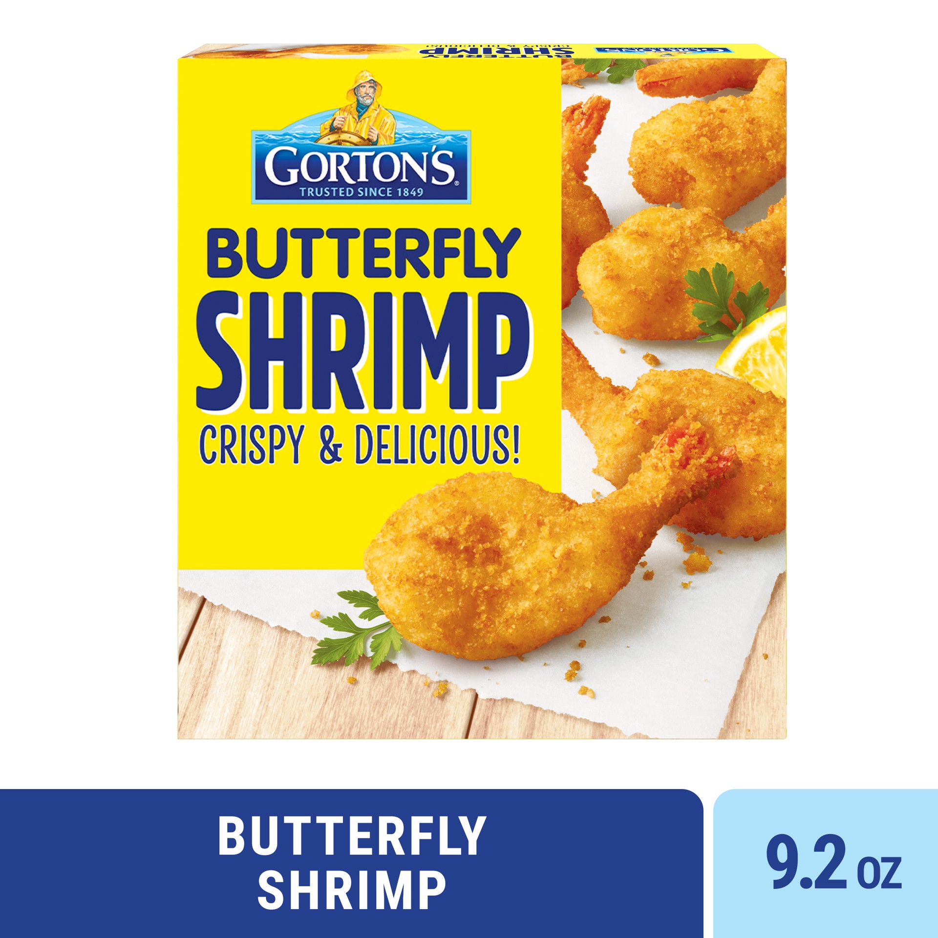 slide 1 of 9, Gorton's Gorton''s Butterfly Shrimp, Whole Shrimp, Breaded with Crunchy Panko Breadcrumbs, Frozen, 9.2 Ounce Package, 15 ct