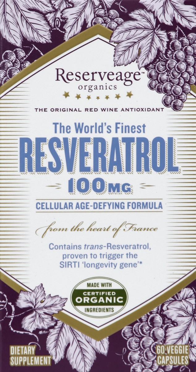 slide 1 of 5, Reserveage Resveratrol 60 ea, 60 ct