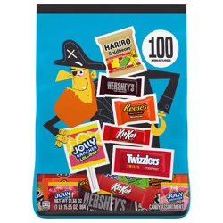 Hershey's Miniatures Assorted Flavored Halloween Candy Bulk Bag, 31.55 oz (100 Pieces)