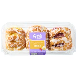 Fresh From Meijer Danish Lemon, Raspberry, Cheese - 3 count, 11.55 oz