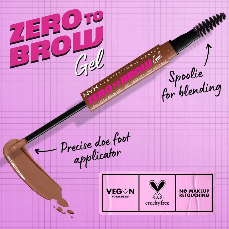 slide 5 of 8, Nyx Zero Brow Gel, 1 ct