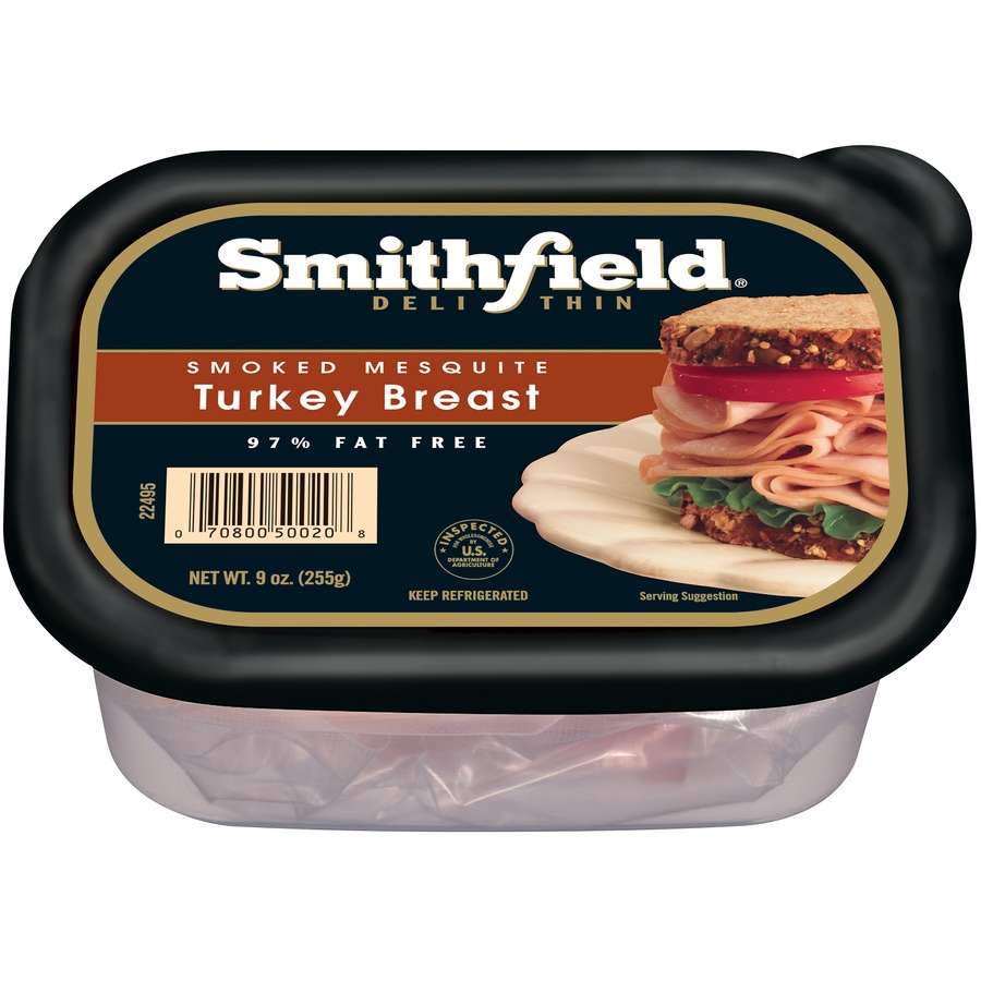 slide 1 of 1, Smithfield Smoked Mesquite Turkey Breast, 9 oz