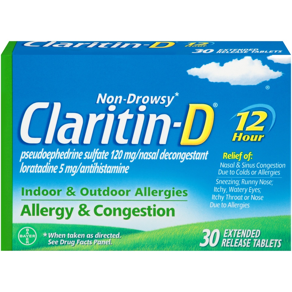 slide 1 of 1, Claritind Nondrowsy Indoor Outdoor Allergies Allergy Congestion Extended Relief Tablets, 30 ct