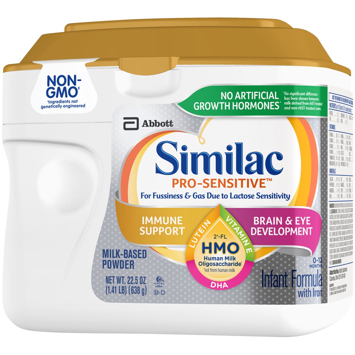 slide 13 of 14, Similac Pro-Sensitive Infant Formula with 2''-FL Human Milk Oligosaccharide* (HMO) for Immune Support, 22.5 ounces, 22.5 oz