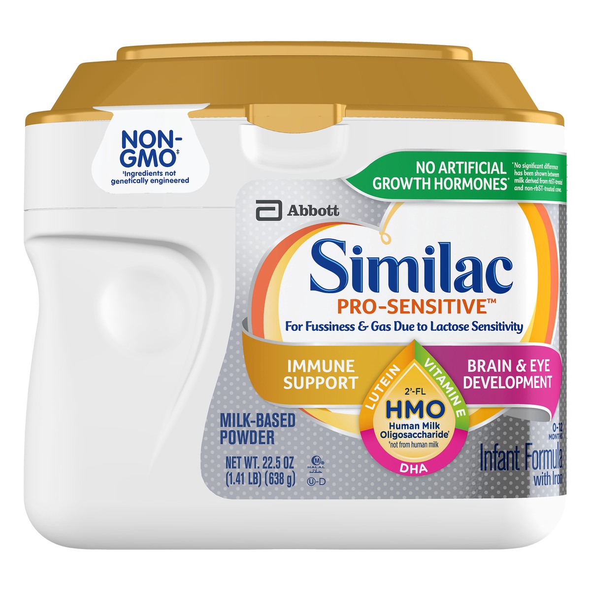 slide 9 of 14, Similac Pro-Sensitive Infant Formula with 2''-FL Human Milk Oligosaccharide* (HMO) for Immune Support, 22.5 ounces, 22.5 oz