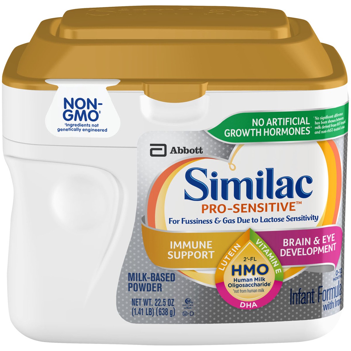 slide 1 of 14, Similac Pro-Sensitive Infant Formula with 2''-FL Human Milk Oligosaccharide* (HMO) for Immune Support, 22.5 ounces, 22.5 oz