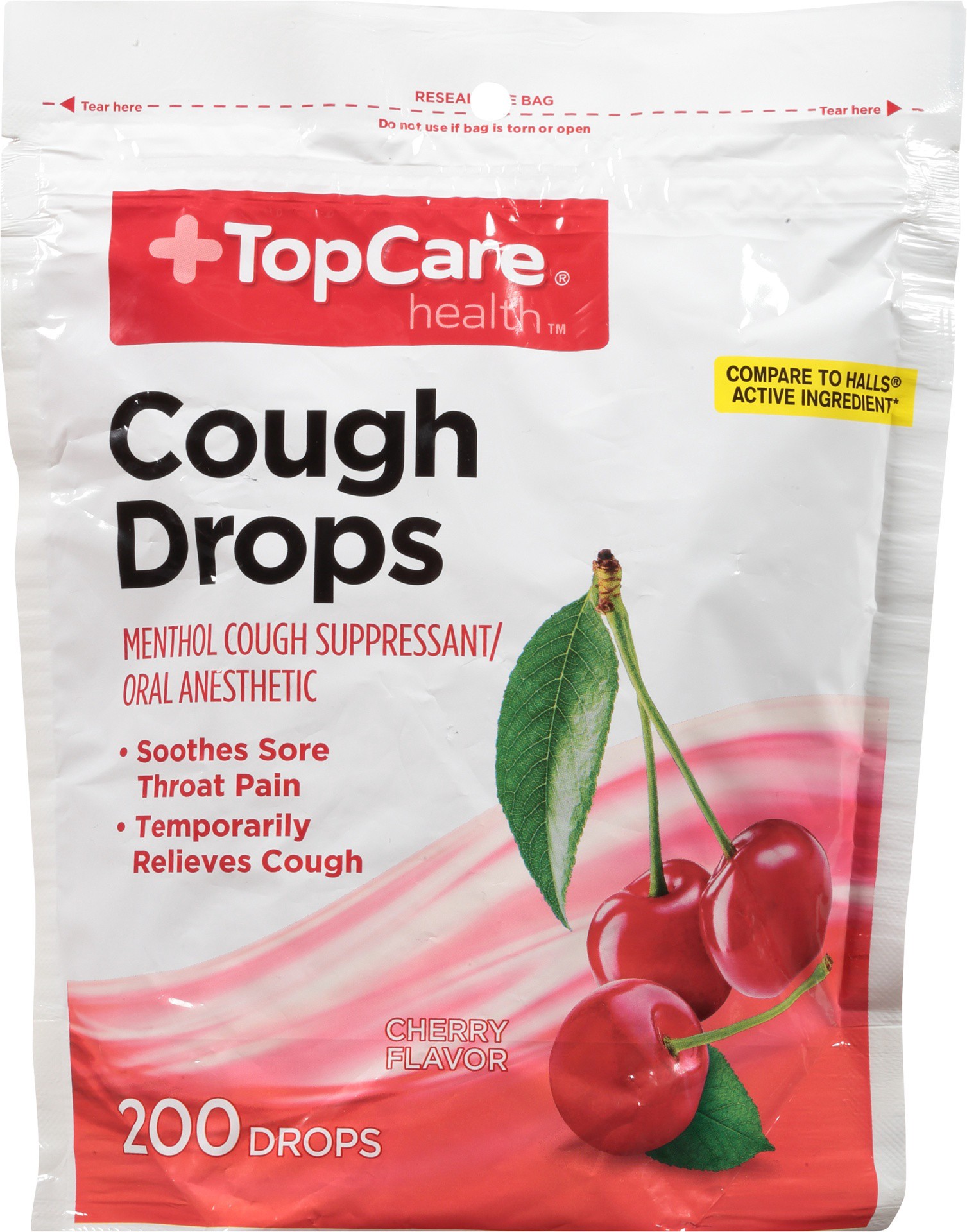 slide 1 of 6, TopCare Menthol Cough Drops, Cherry, 200 ct