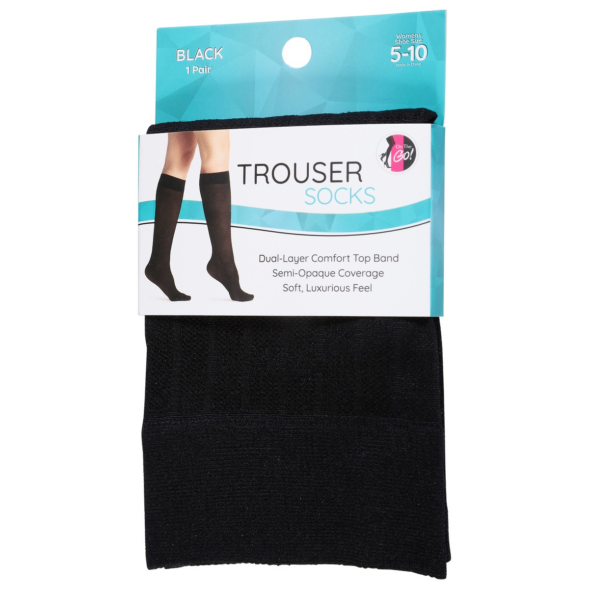 slide 2 of 4, Trouser Sock Mesh Rib Black 1 Count, 1 ct