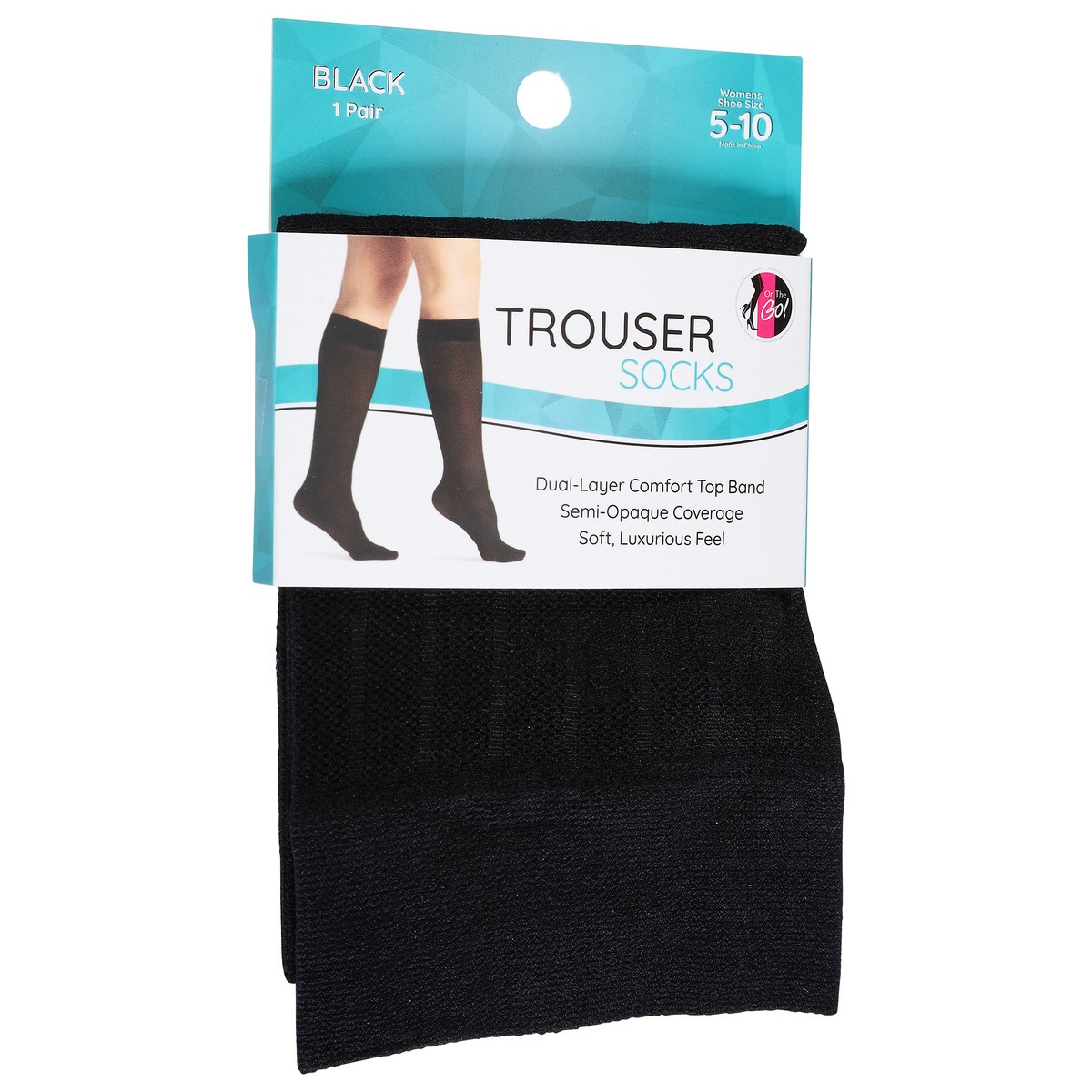 slide 3 of 4, Trouser Sock Mesh Rib Black 1 Count, 1 ct