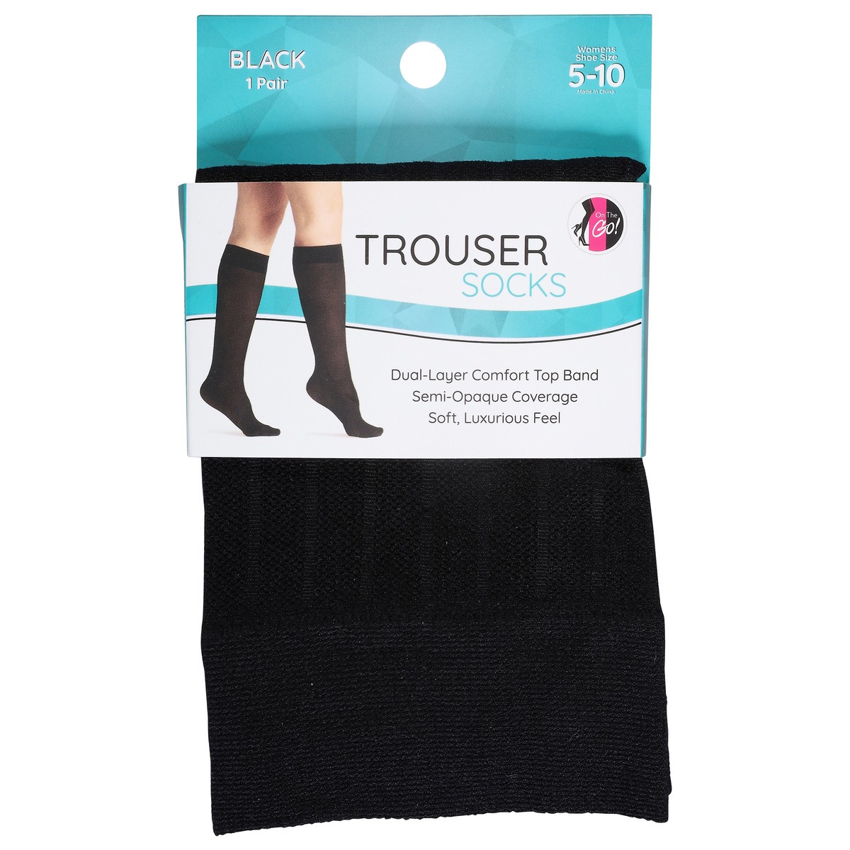 slide 1 of 4, Trouser Sock Mesh Rib Black 1 Count, 1 ct